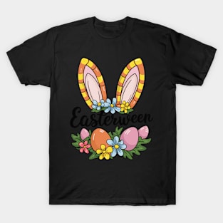Easterween Bunny Ears and Eggs Festive Holiday Funny T-Shirt